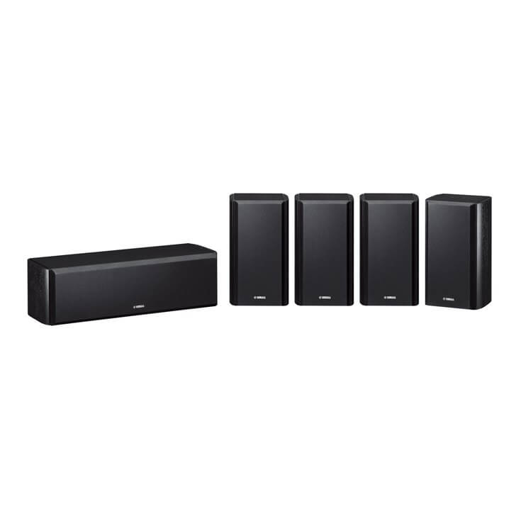 Cuatro altavoces de sonido envolvente y un altavoz central